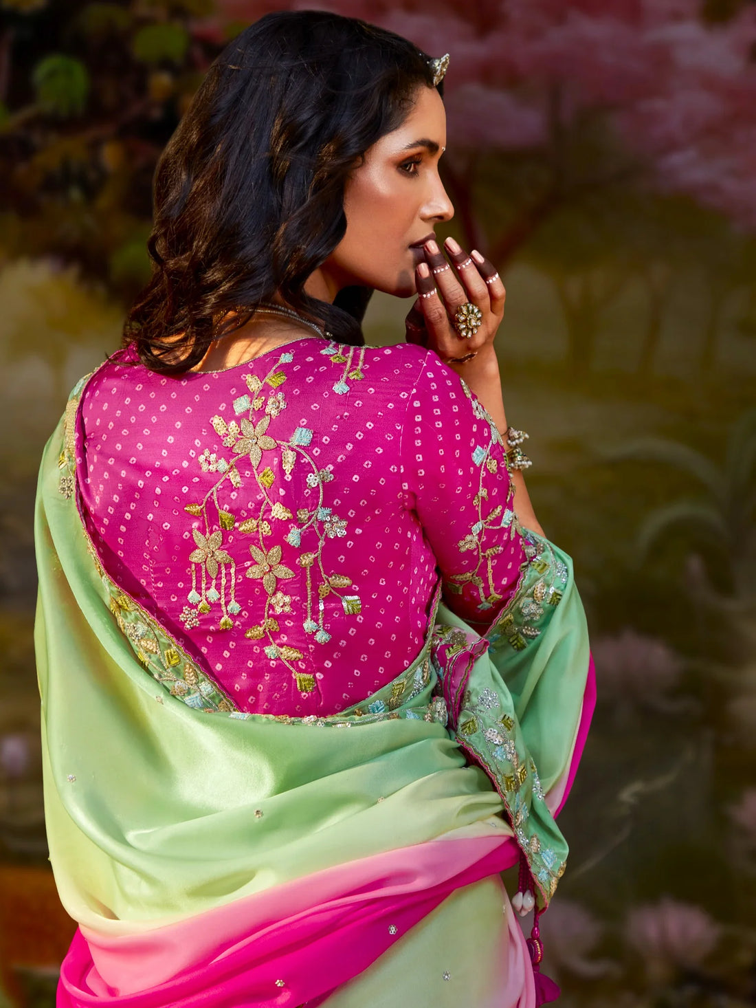 Gulbahar Pastel Tissue Silk Saree