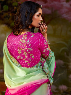 Gulbahar Pastel Tissue Silk Saree
