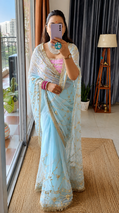 Bandhej Kaccha Gotta Chiffon Saree