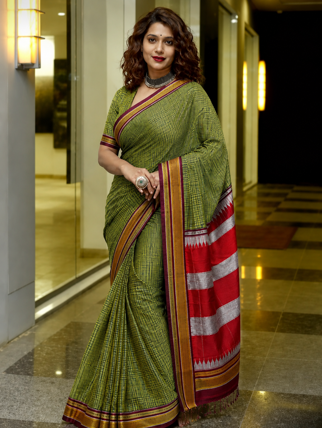 Marathmoli Parampara Traditional khun Saree