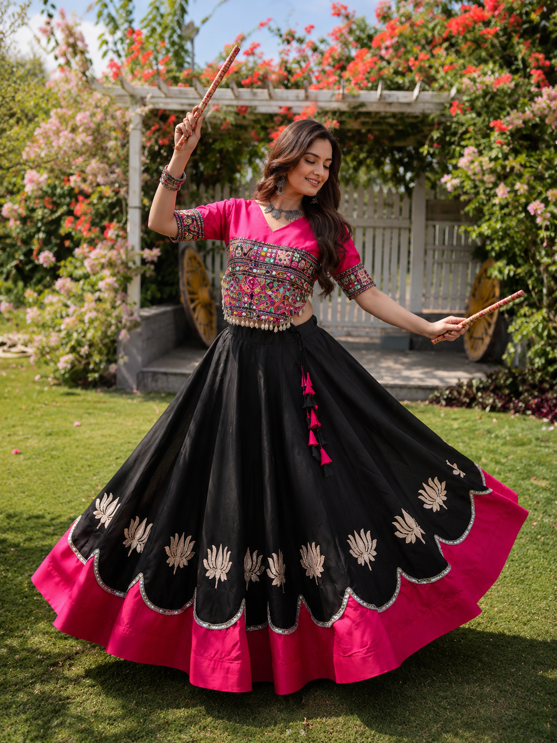 Raas Rang Kutchi Gamthi Navratri Lehenga Set