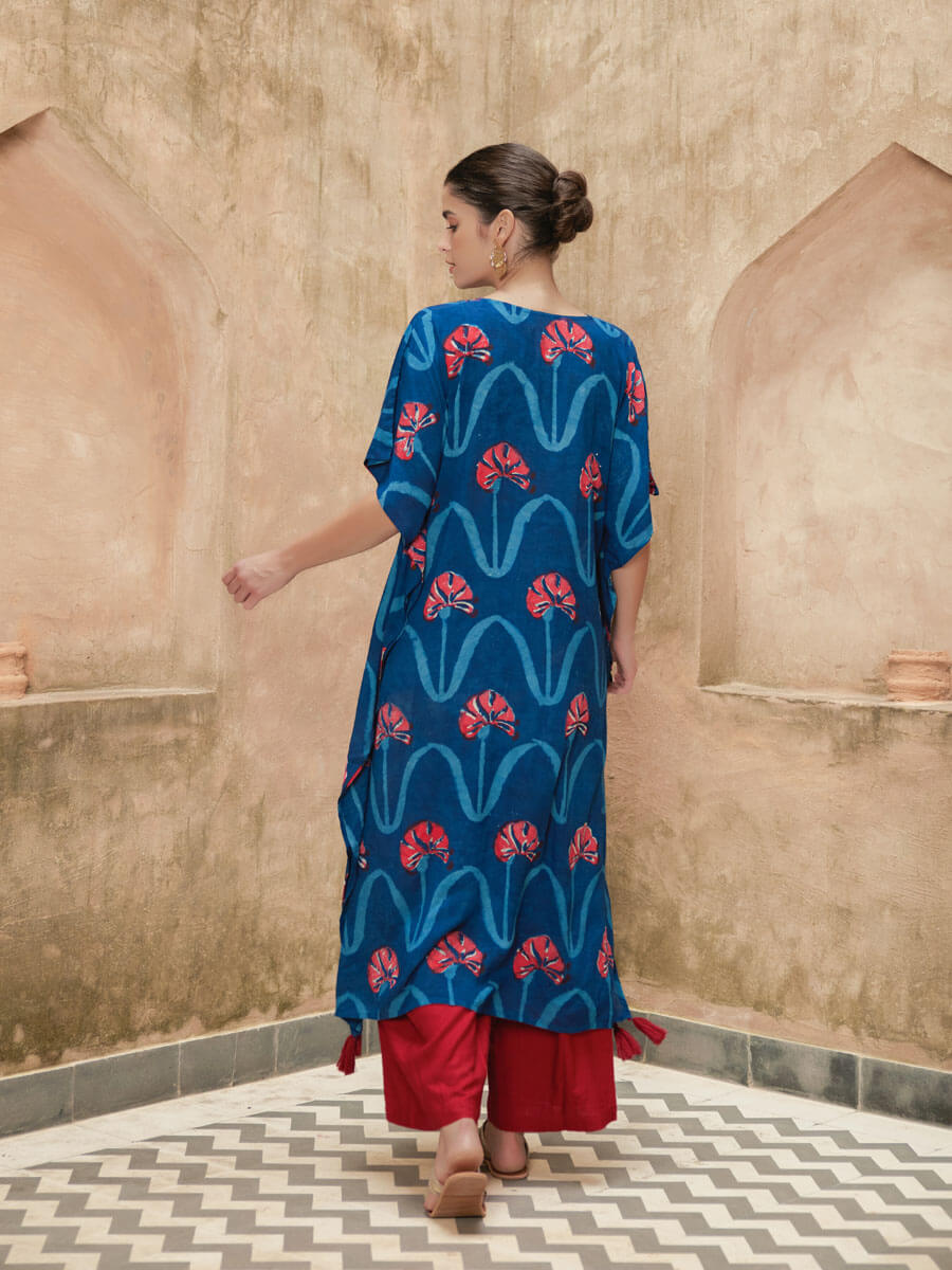 blue kaftan set
