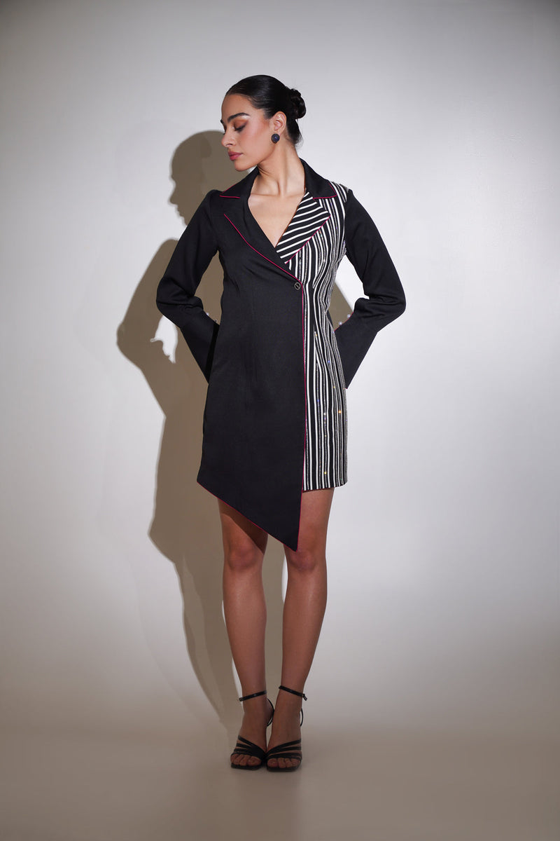 stretch fabric blazer dress for women