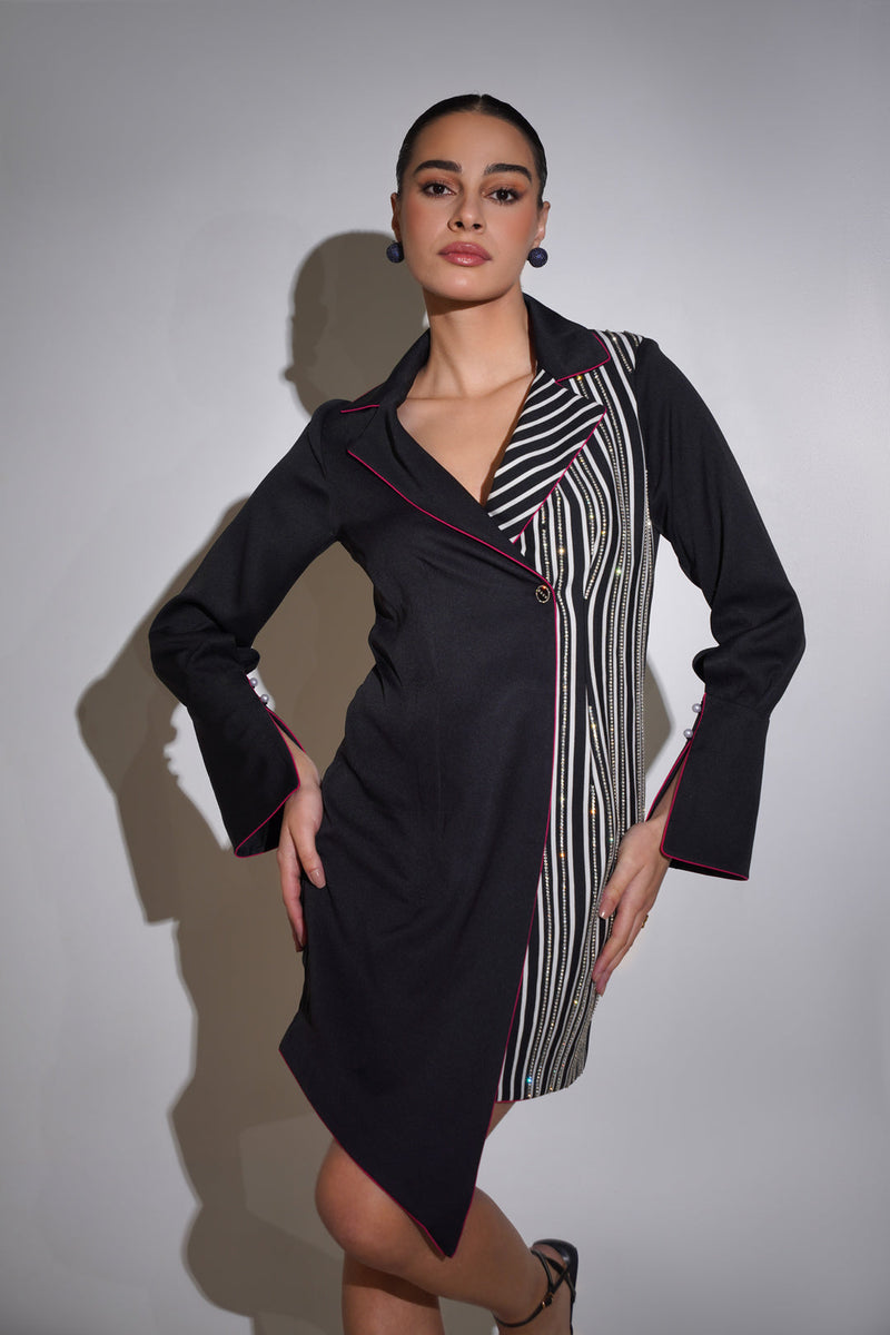 bold black evening dress for women