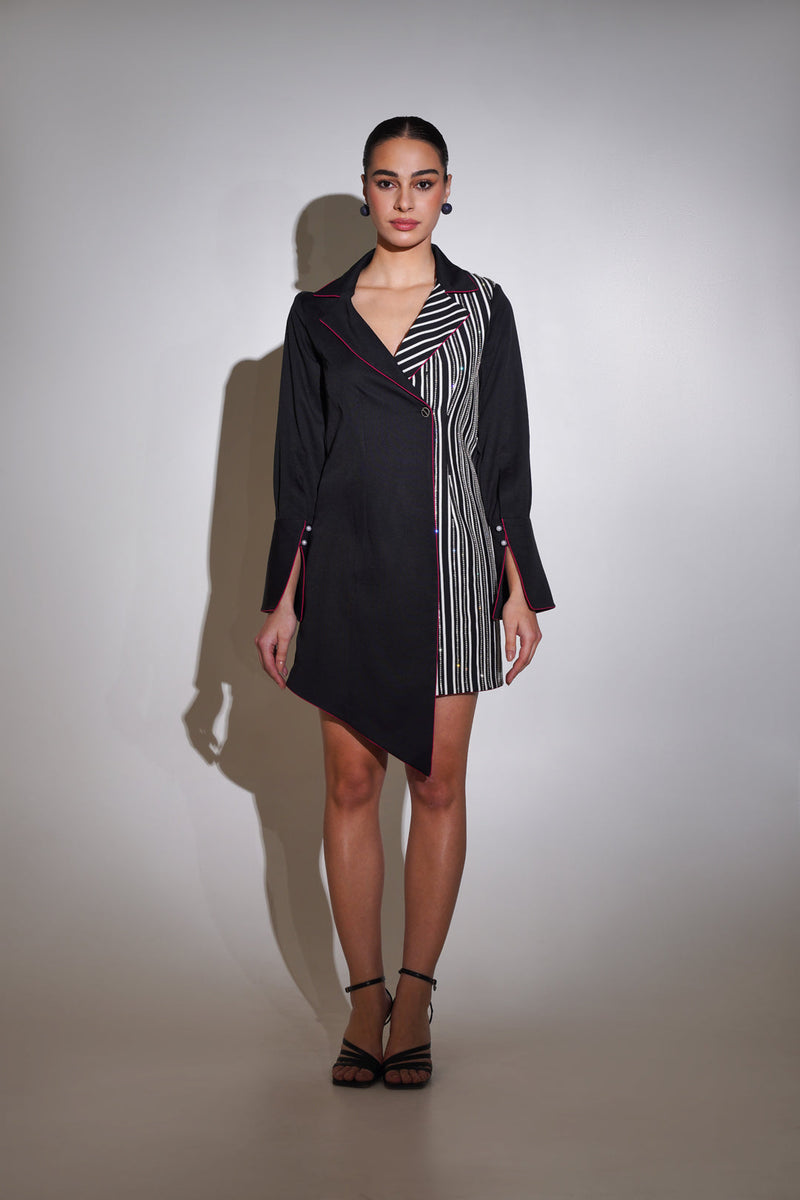 pearl button sleeve dress