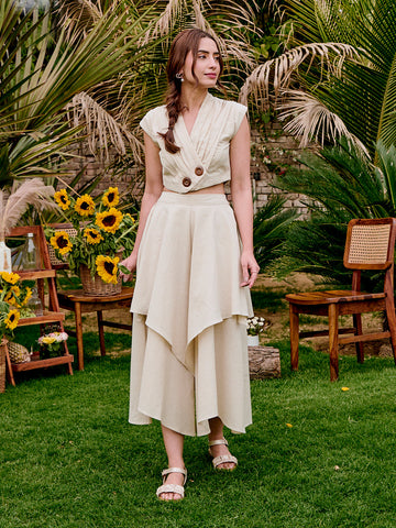 Alaya Ivory Co-ord Set for Women