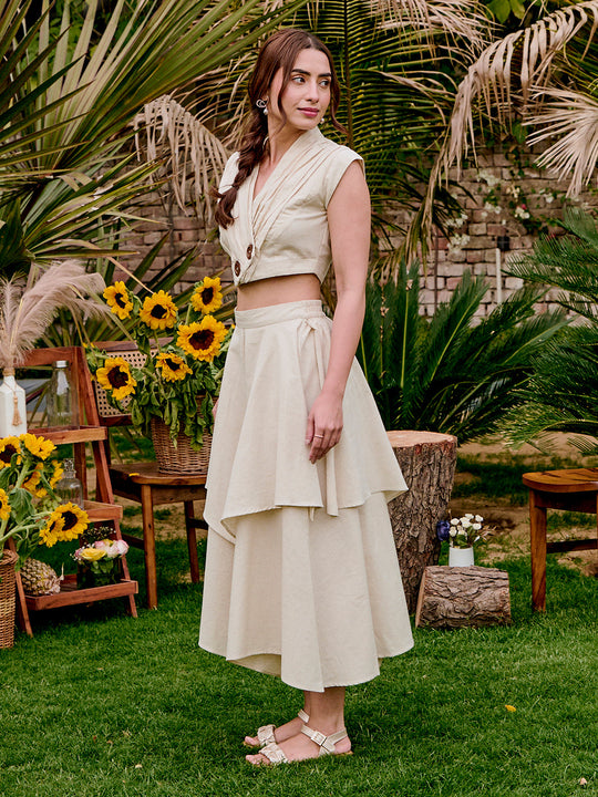 Alaya Ivory Co-ord Set for Women