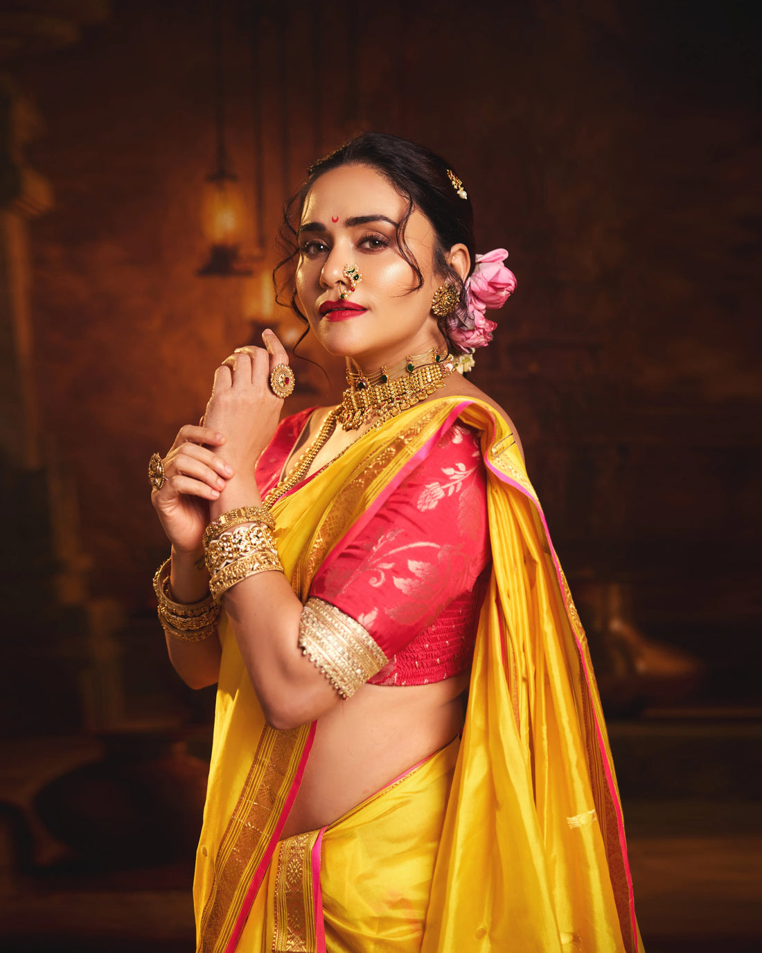 Jijamata Pure Cotton Silk 9-Yard Nauvari Paithani Saree With Morani Pallu