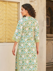 Anokhi Green Turquoise Long Kurta