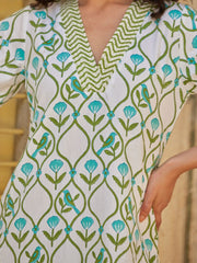 Anokhi Green Turquoise Long Kurta