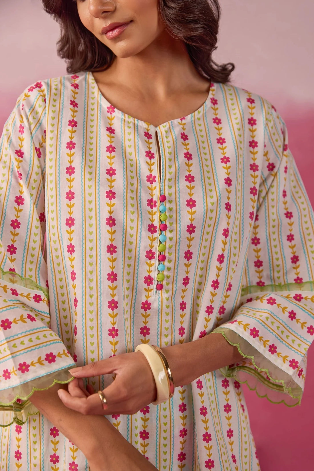 GINGHAM FLORAL PRINTED CO-ORD SET