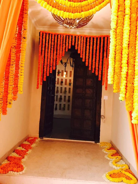 artificial marigold flower garland