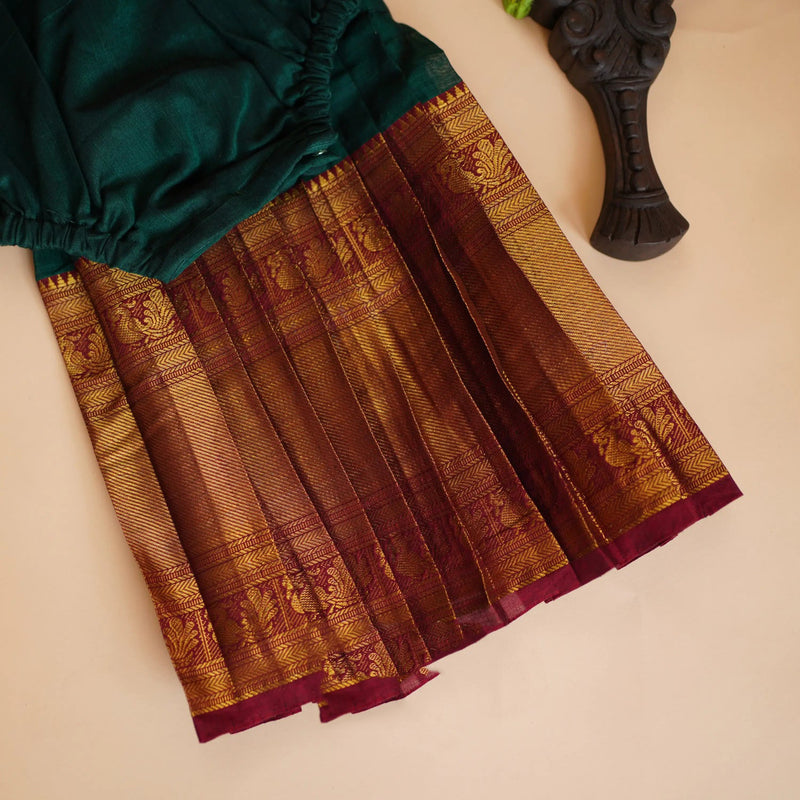 Ayla Green & Maroon Cotton Set