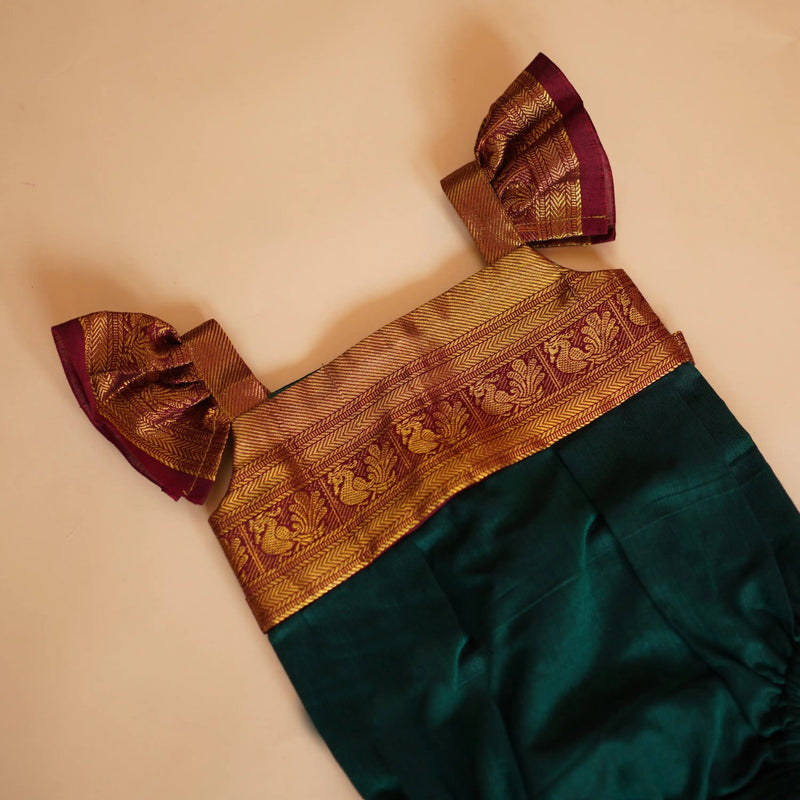 Ayla Green & Maroon Cotton Set