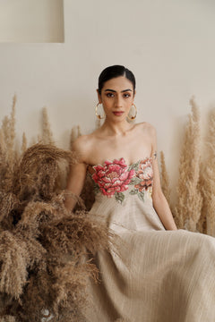 Azelea Handcrafted Dress with Cut-Out Flowers