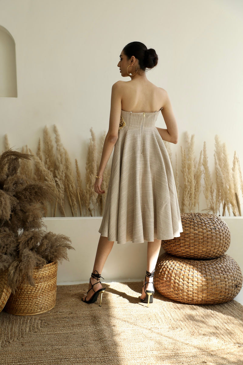 Azelea Handcrafted Dress with Cut-Out Flowers