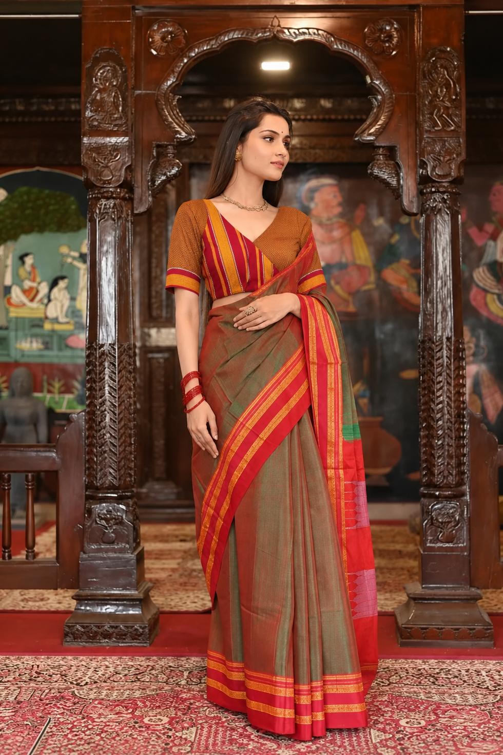 Riwaayat Ilkal Pure Resham Saree With Blouse