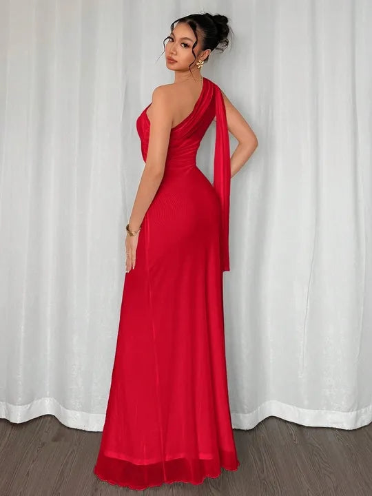 Navy Mesh Elegant Cocktail Dress