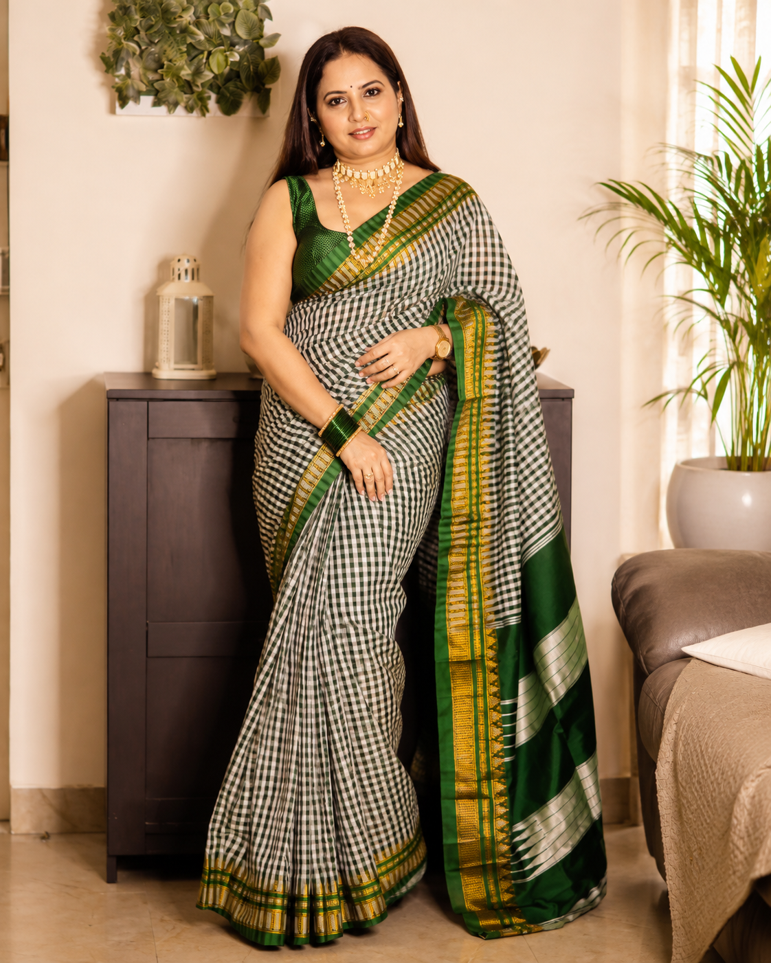 Dakshina Ikkal Zari Cotton Saree