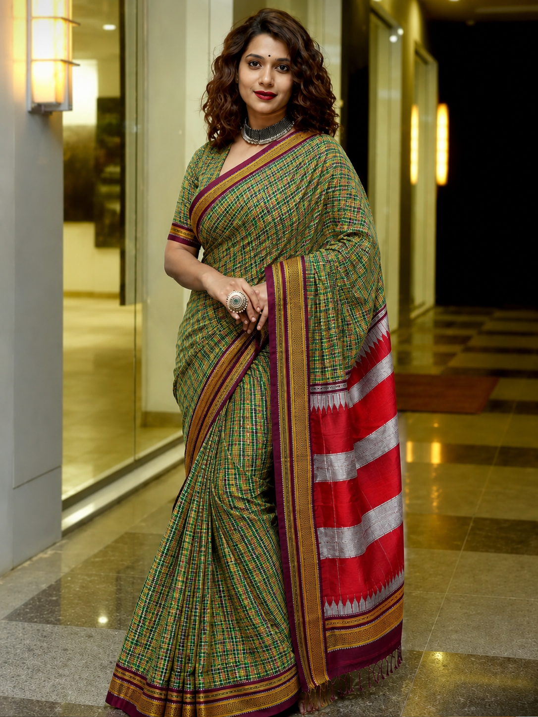 Marathmoli Parampara Traditional khun Saree
