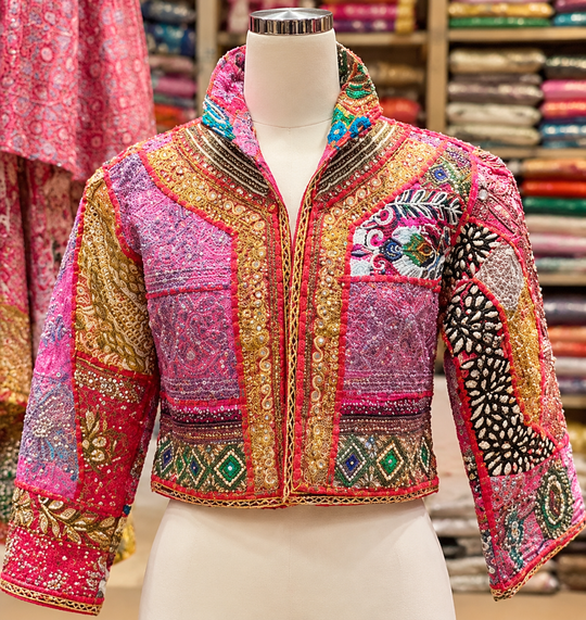 Royal Afreen Handmade Beadwork & Vintage Zardozi Patchwork Jacket