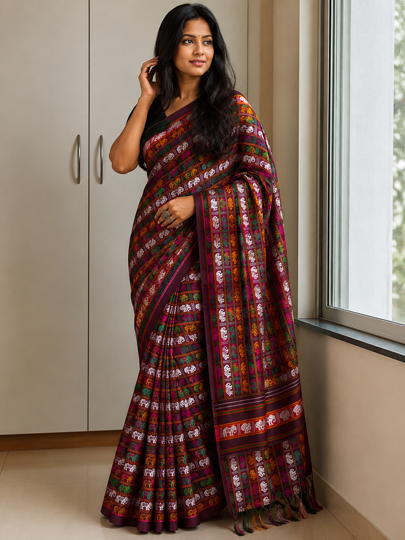 Gajavarn Khun Traditional Maharashtrian Ethnic Wear Saree
