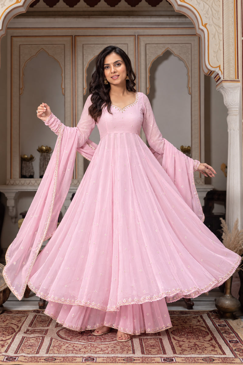 Meherbaan Gulabi Anarkali Set