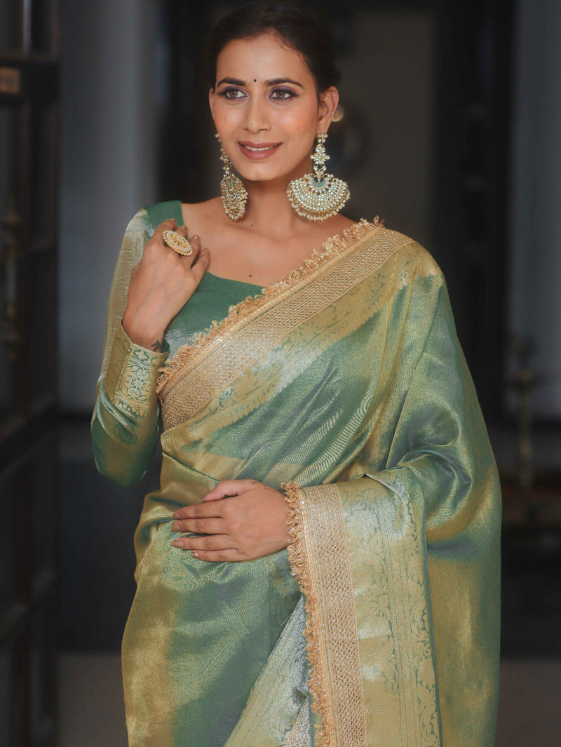 Banarasee Tissue Saree Zari Lace