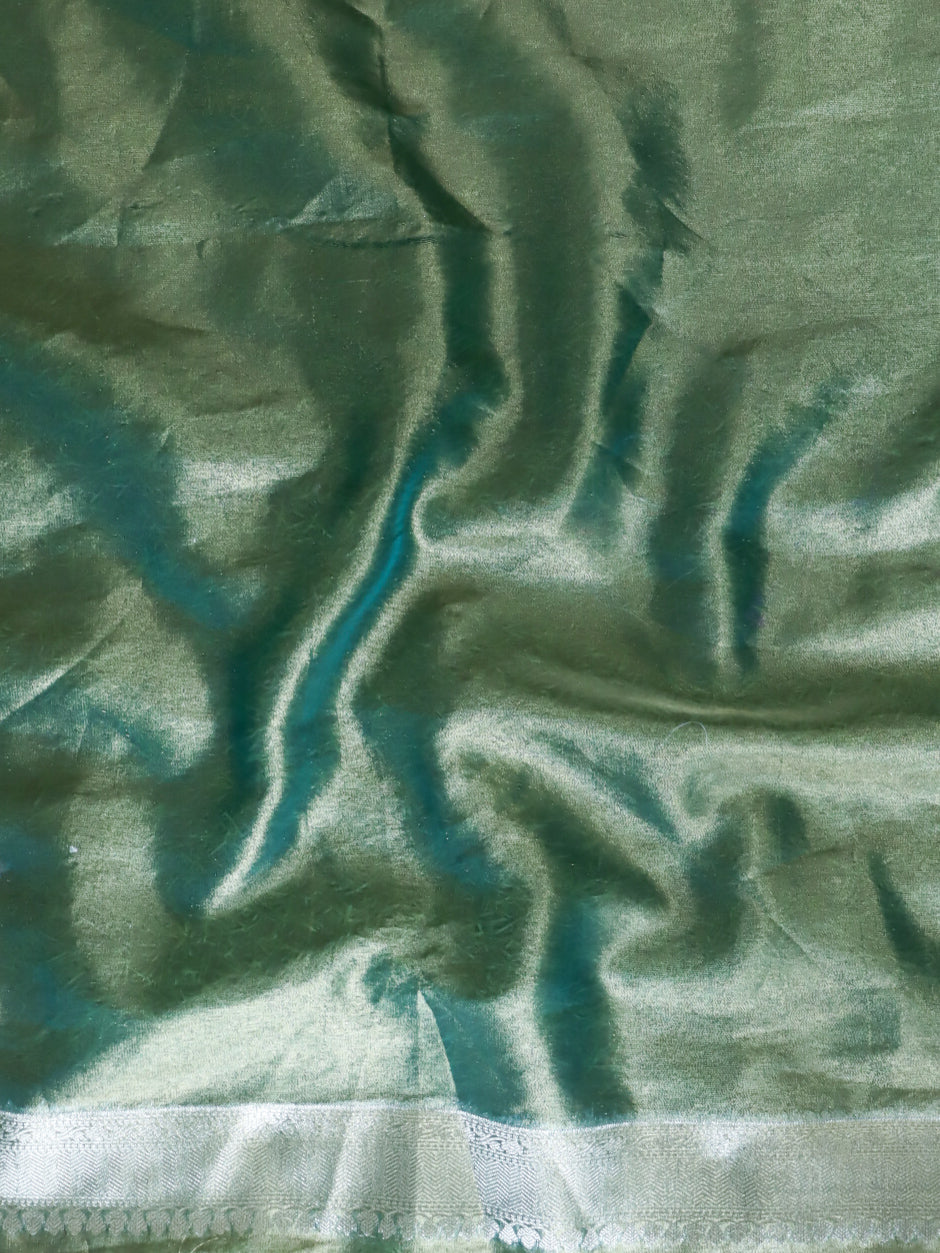 Banarasee Blue Tissue Saree Zari Lace
