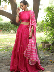 Zari buti work lehenga