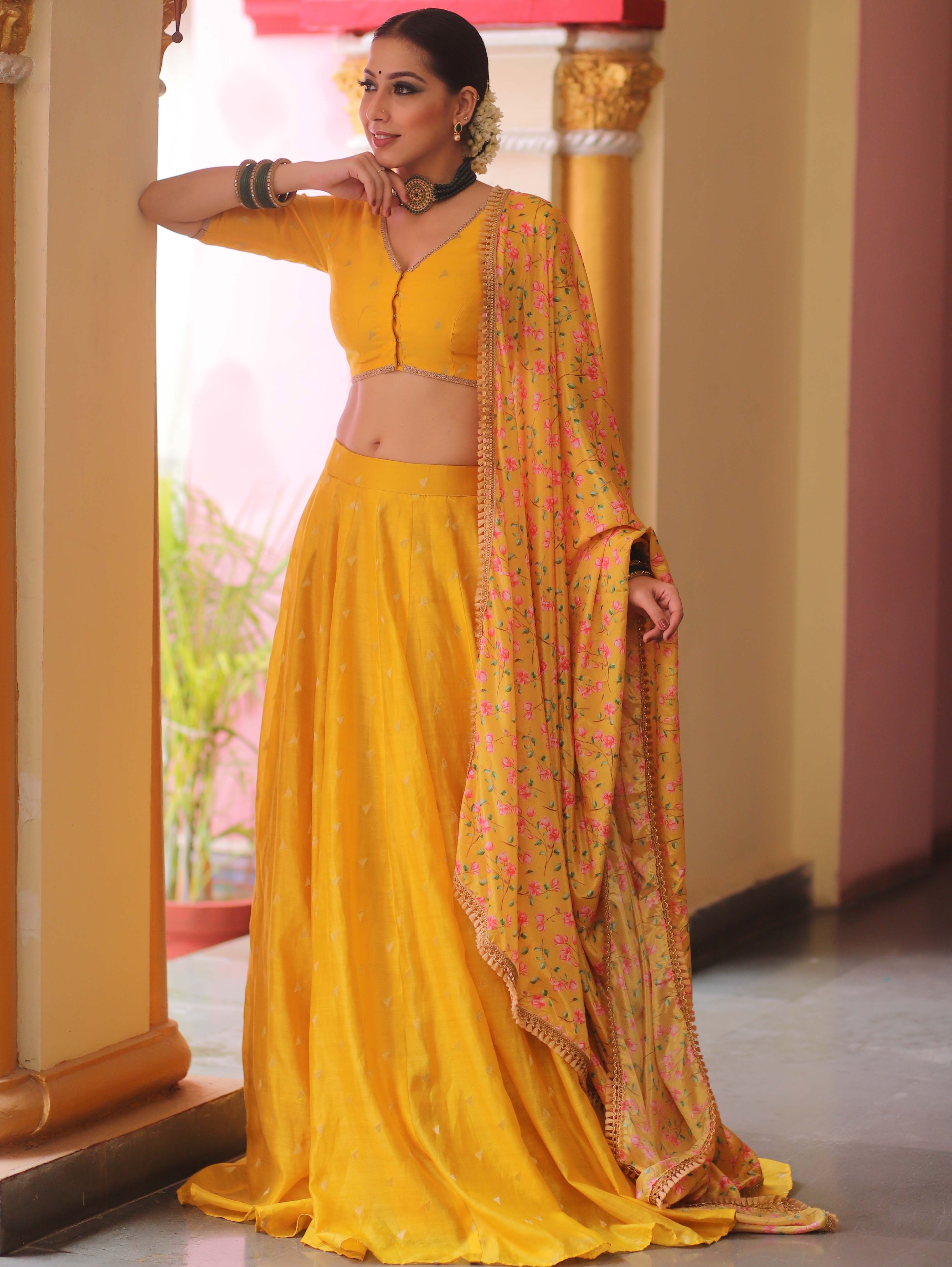 Chanderi silk lehenga