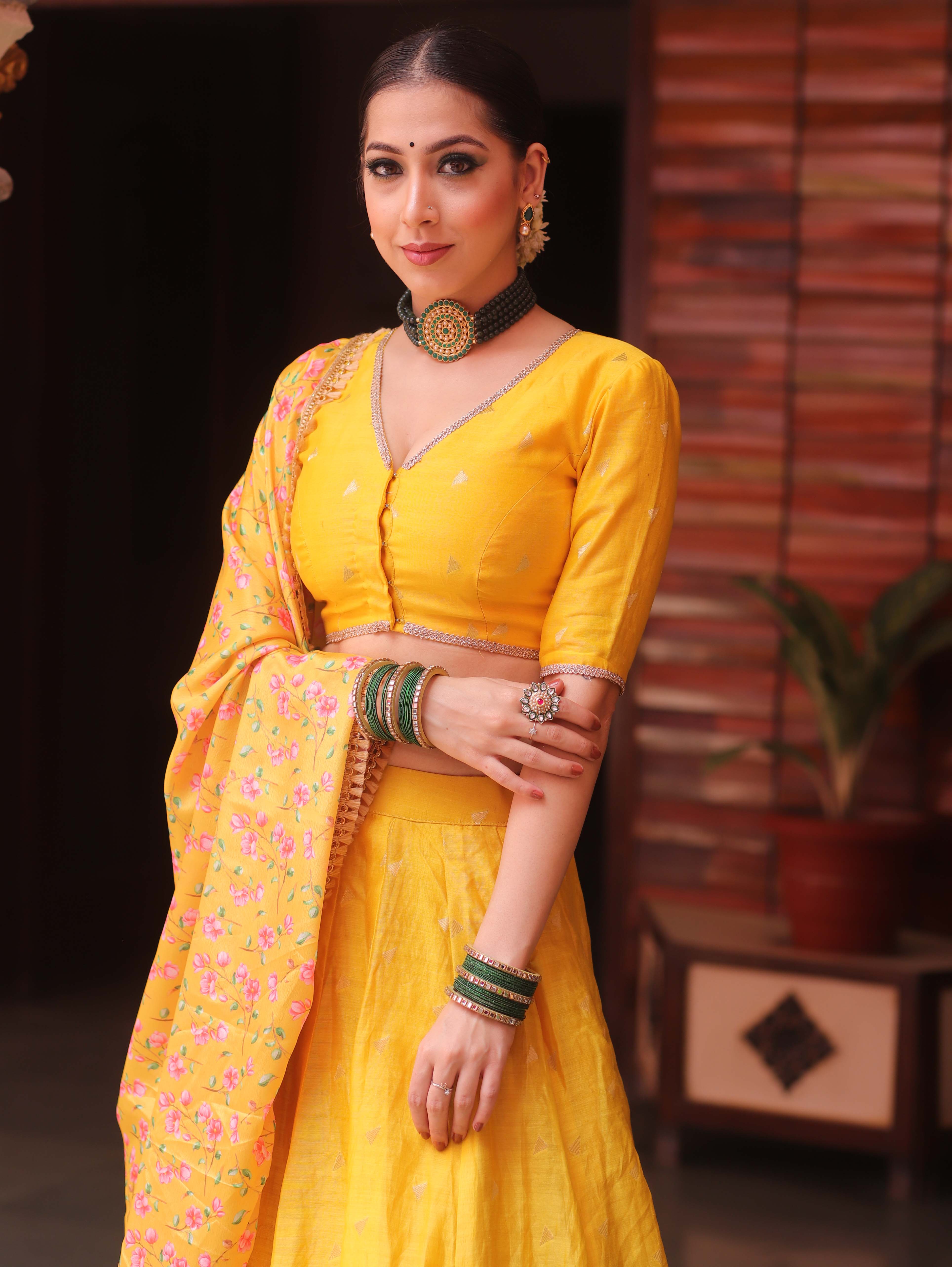 Designer silk lehenga set