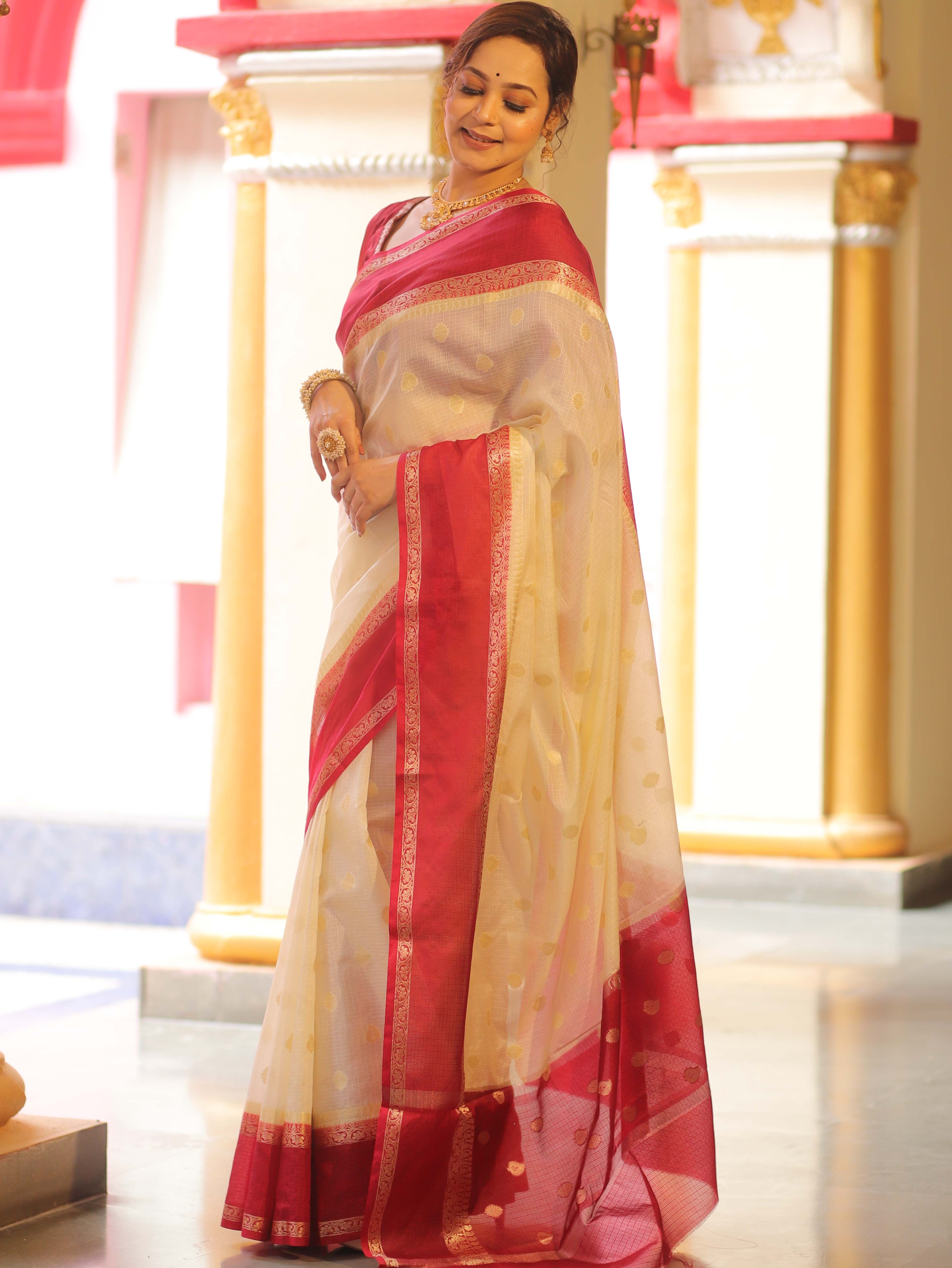 Banarasee Cotton Silk Kota Checks Saree