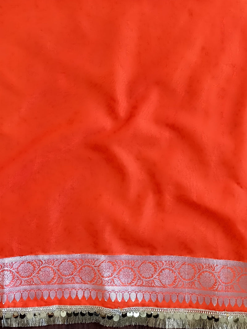 Banarasee Dual Color Semi-Chiffon Saree