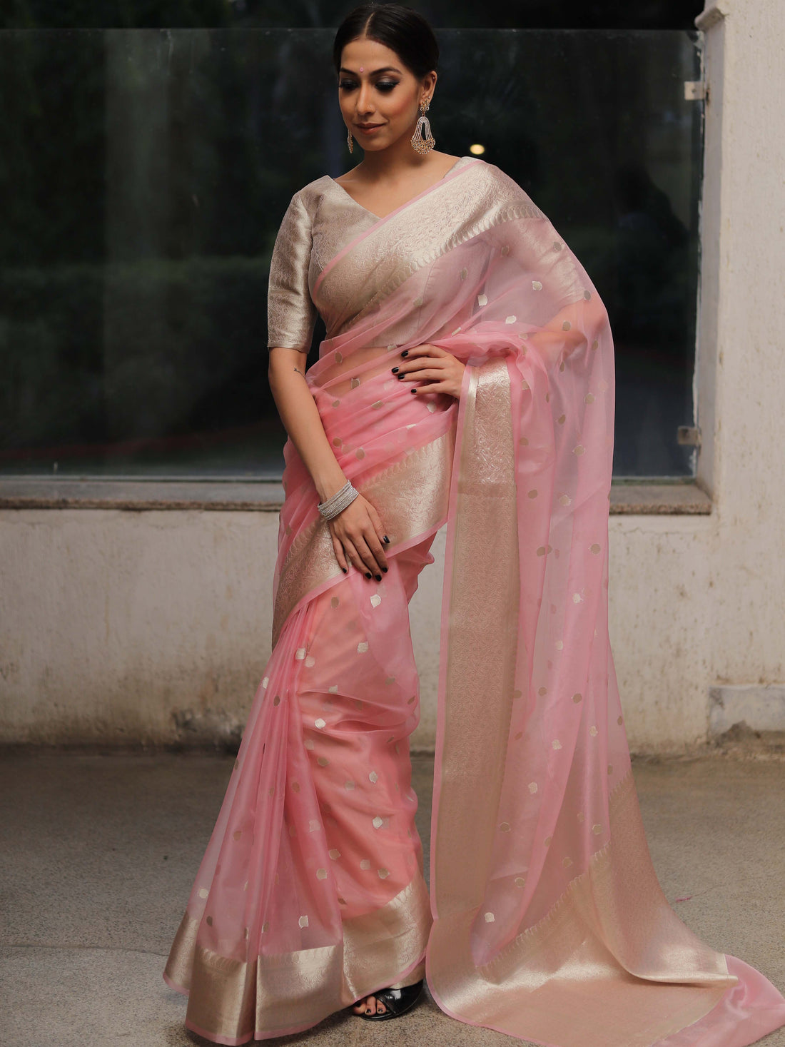 pink wedding saree for women