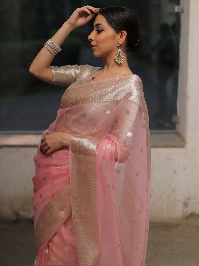 zari border saree for party wear