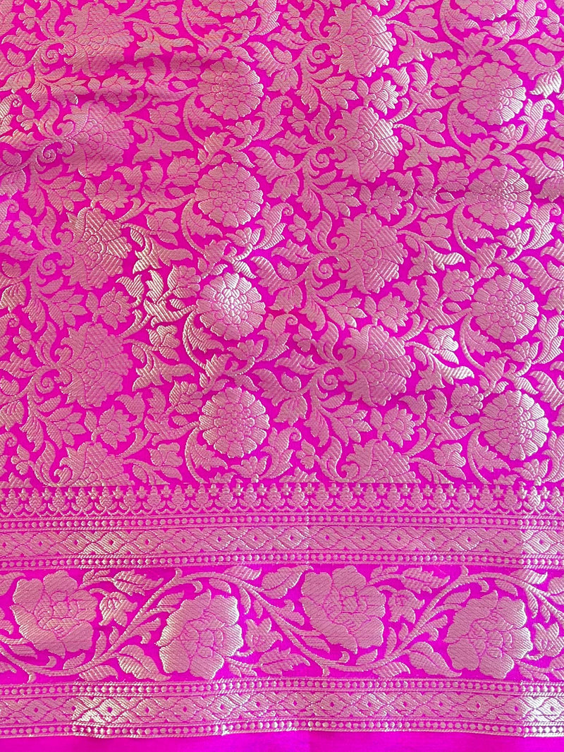 Banarasee Pink Semi Silk Saree
