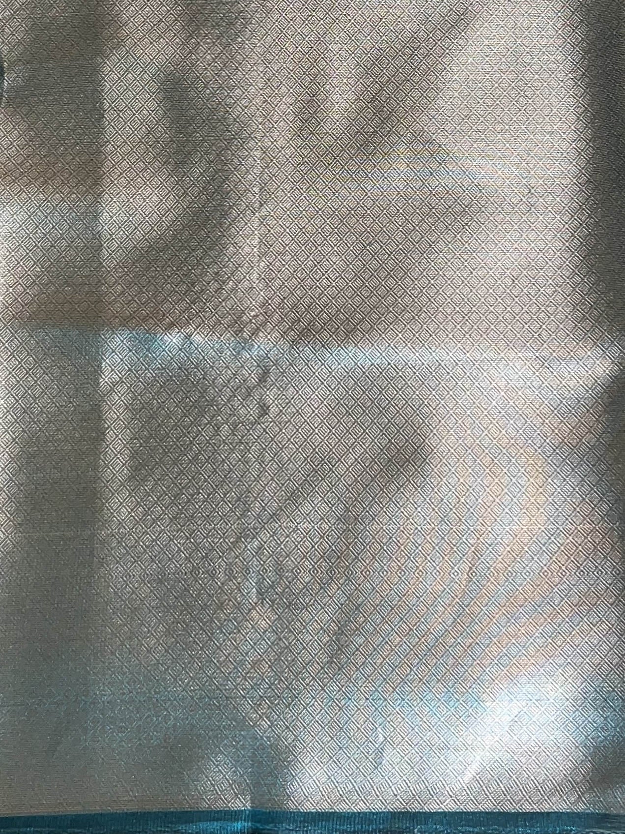 Banarasee Teal Blue Tissue Saree with Buti