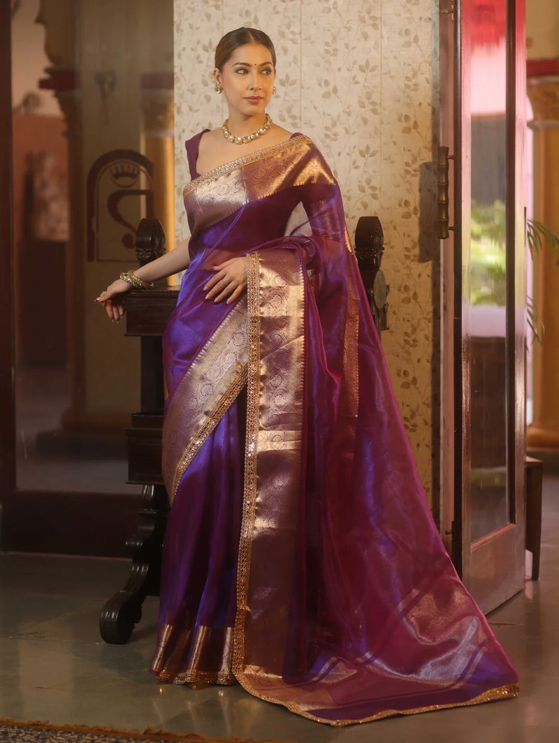 Violet saree
