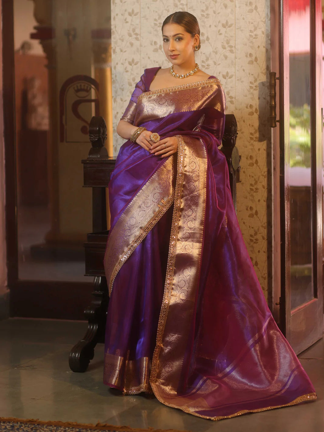 Purple saree