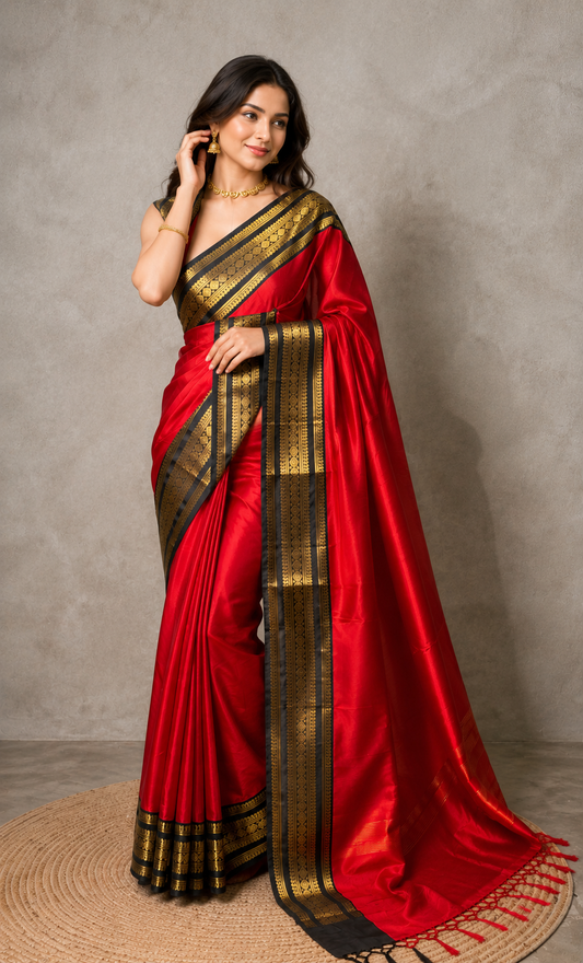 Royal Crimson Banarasi Silk Saree