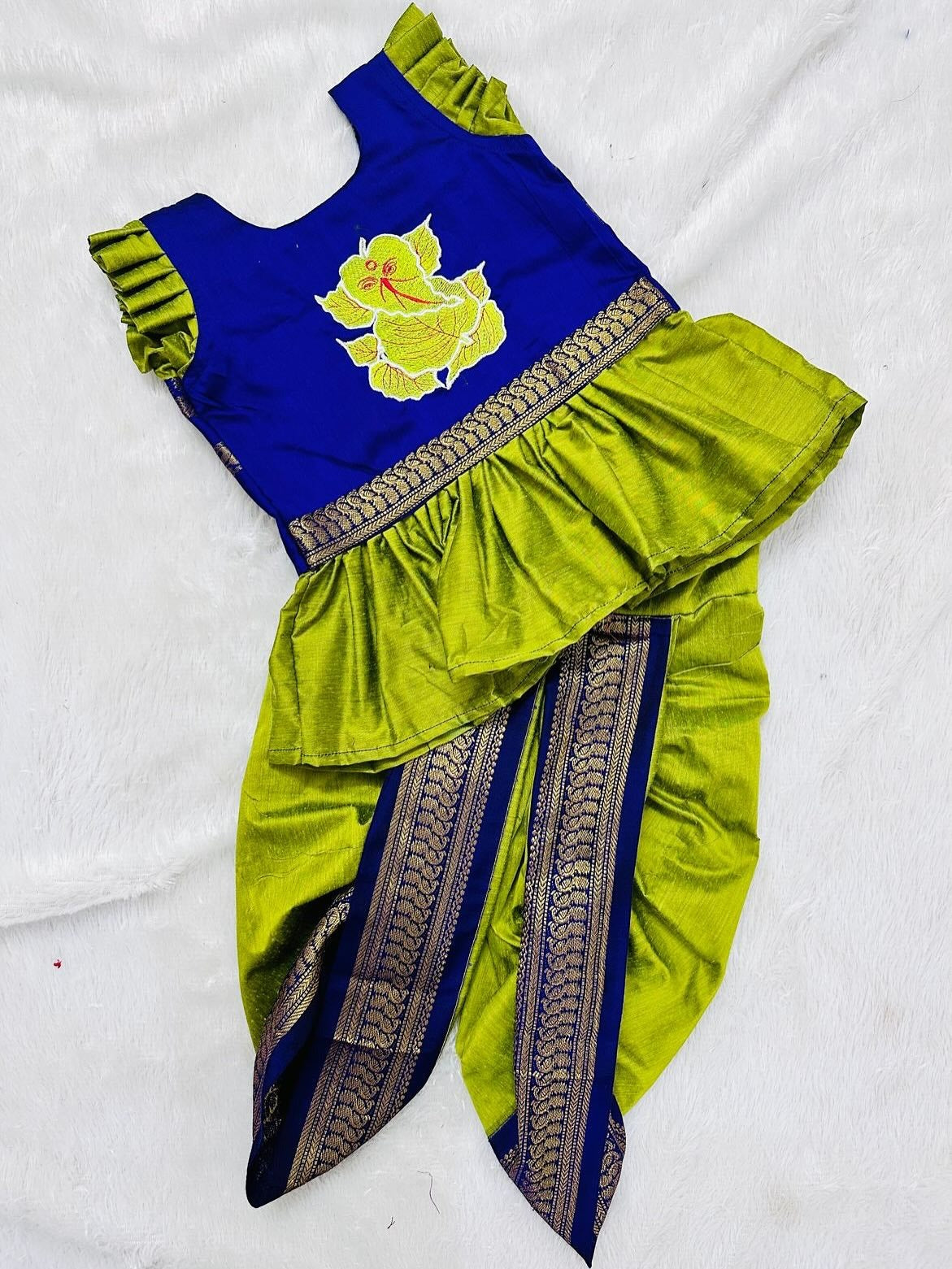 Bappa Kids Paithani Dhoti Set Combo for Raksha Bandhan