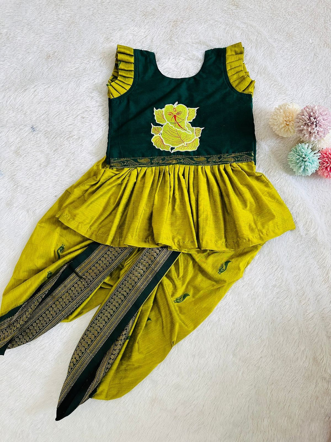 Bappa Kids Paithani Dhoti Set Combo for Raksha Bandhan