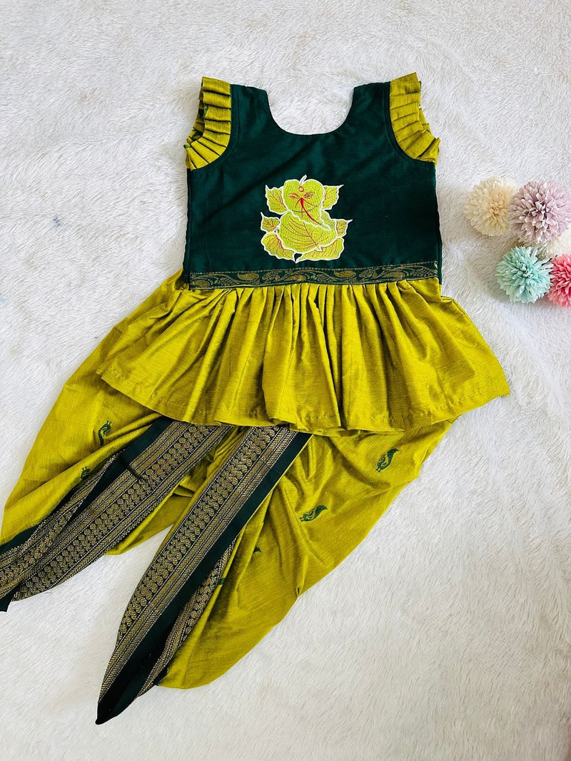 Bappa Kids Paithani Dhoti Set Combo for Raksha Bandhan