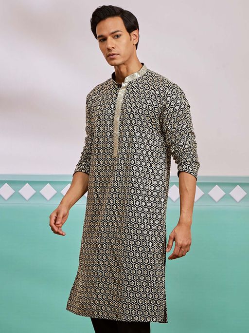 Meher Peach Embroidered Kurta