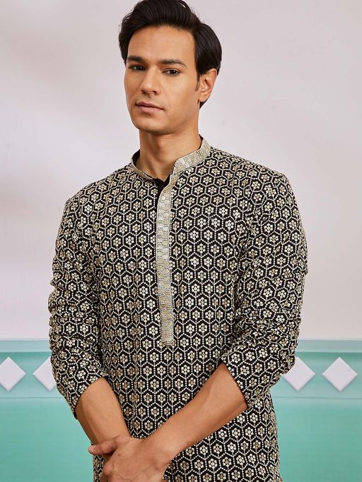 Meher Peach Embroidered Kurta