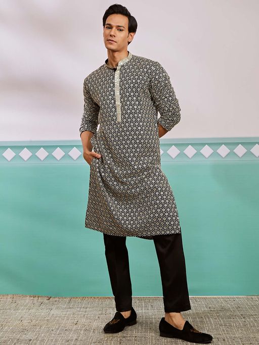 Meher Peach Embroidered Kurta