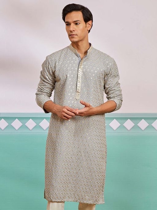 Meher Peach Embroidered Kurta