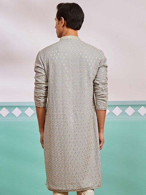 Meher Peach Embroidered Kurta