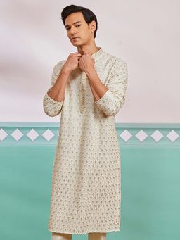 Meher Peach Embroidered Kurta